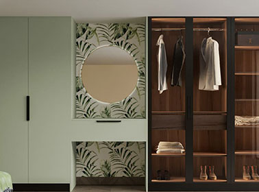 Würfel hinged door modular wardrobe with mirror finish – DreamNest Vijayawada